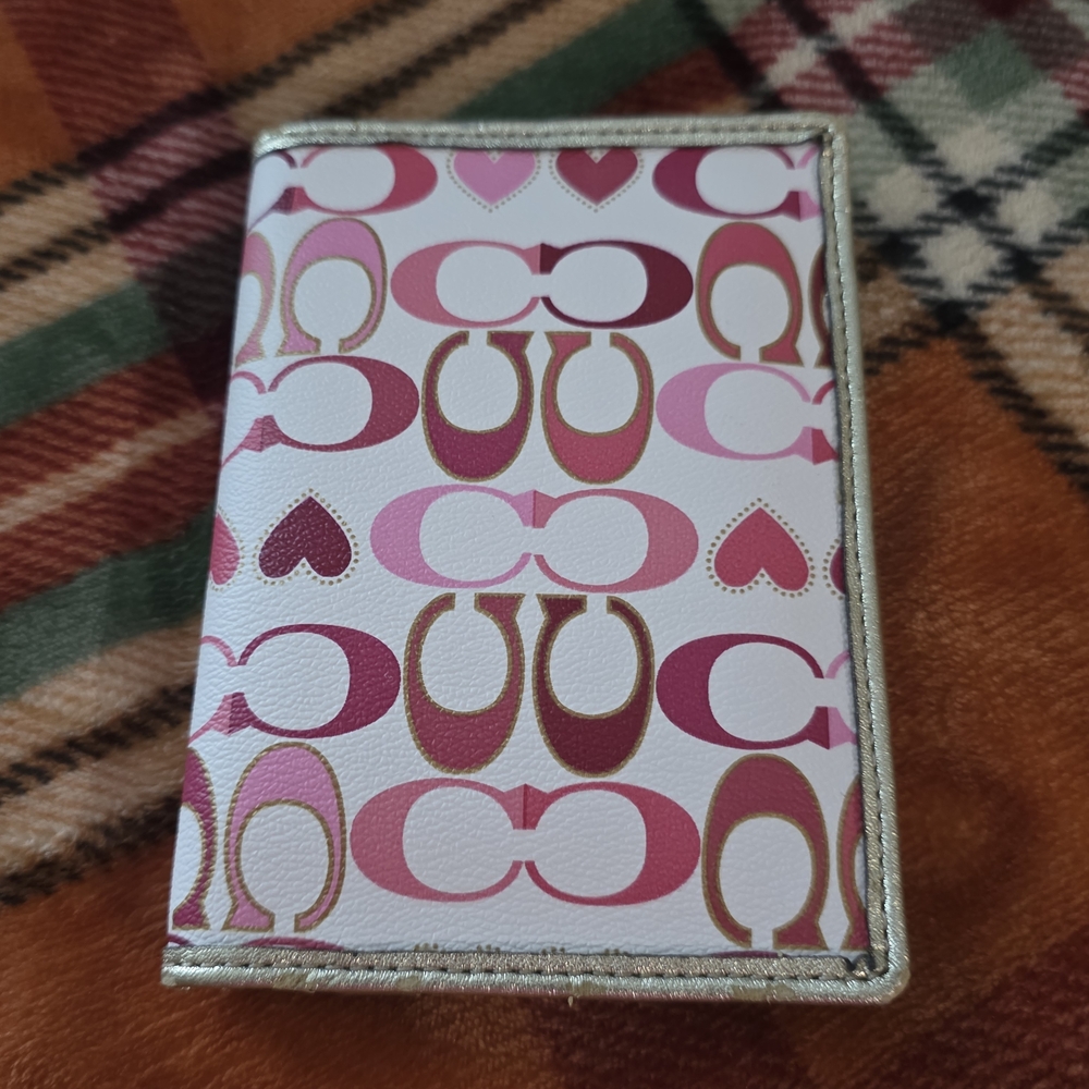 Coach Pink and Gold Card Holder